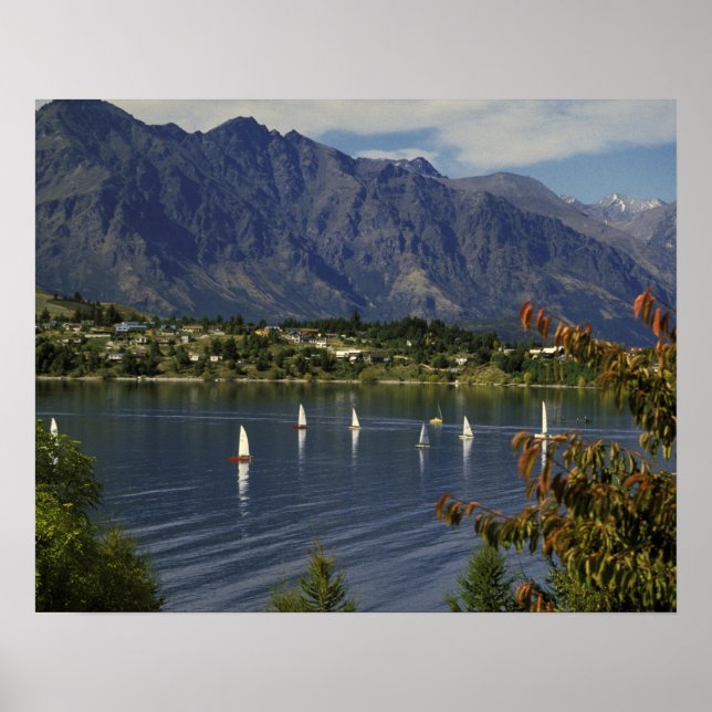 Pôster Oceânia, Nova Zelândia, Ilha do Sul, Queenstwon. (Frente)