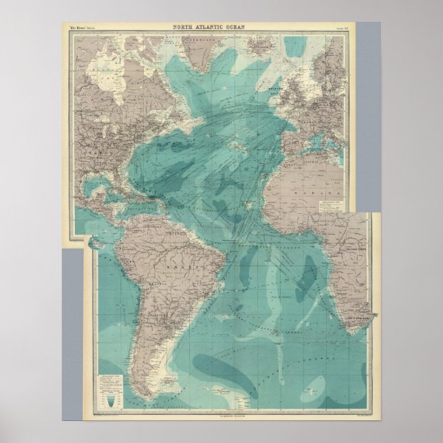 Pôster Oceano Atlântico composto (Frente)