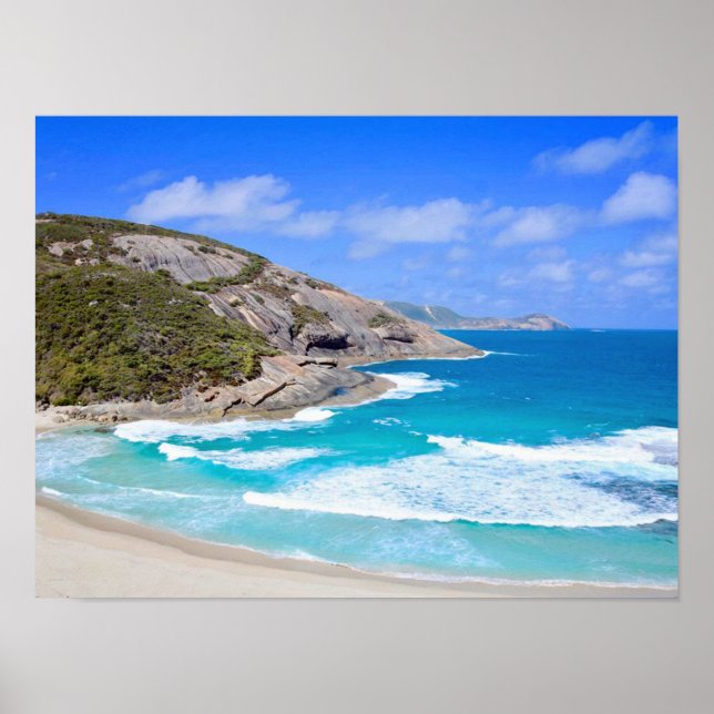 Poster Oceano Azul Profundo Ondas Suaves Fotografia de Ro (Frente)