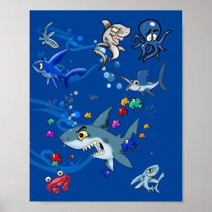 Poster Oceano Cartoon