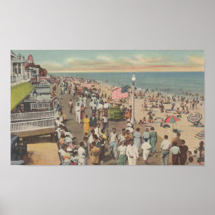 Poster Oceano Cidade 1950, MD Cottages em Praia