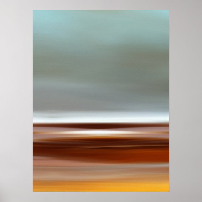 Poster Oceano Costeiro Praia Paisagem Céu Azul Cinza Cast (Frente)