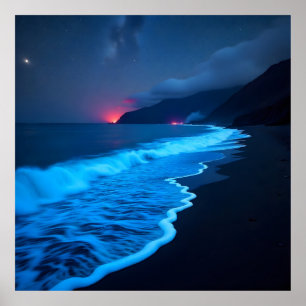 Poster "Oceano de Luz: Sonhos Bioluminescentes"