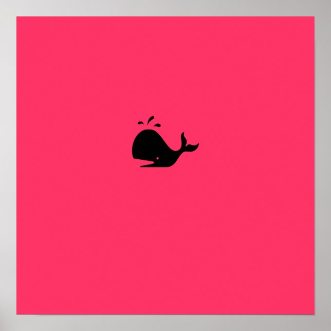 Pôster Oceano Glow_black-on-red Baleia (Frente)