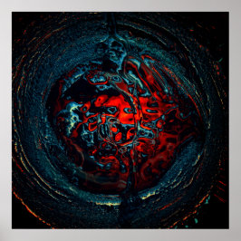 Poster Oceano Inferno - Brilho Vermelho