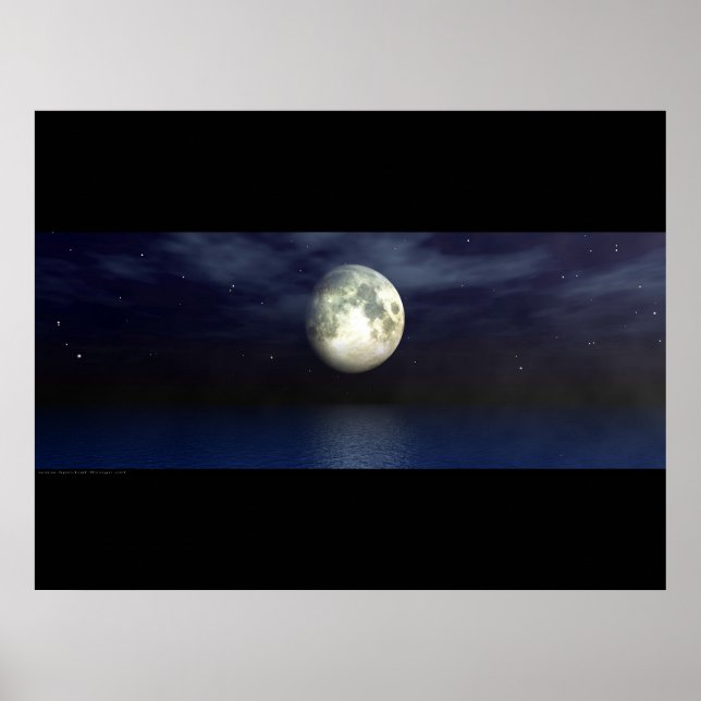 Poster Oceano luz-lua - Widescape (Frente)