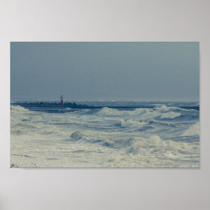 Poster Oceano Ondas Storm Pier