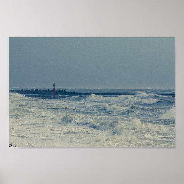 Poster Oceano Ondas Storm Pier (Frente)
