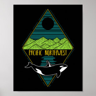 Poster Oceano Pacífico Noroeste de Orca, Árvore de Baleia