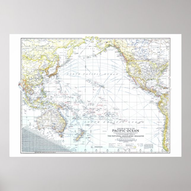 Poster Oceano Pacífico: O Teatro de Guerra em 1942... (Frente)