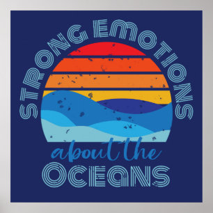 Poster Oceano Say Retro Sunset