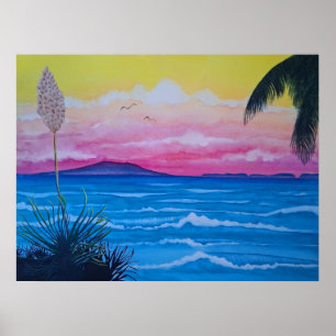 Poster Oceano Sunset