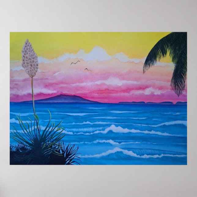 Poster Oceano Sunset (Frente)