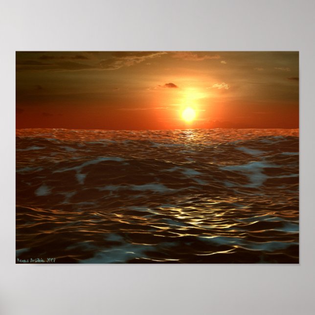 Poster Oceano Sunset (Frente)