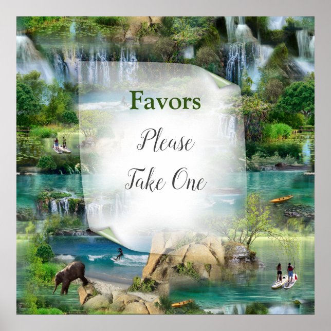 Poster Oceanos e Rios Mundiais, Lagos e Atividades Esport (Frente)