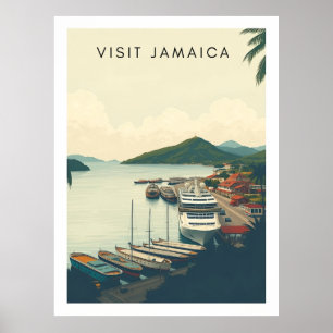 Poster Ocho Rios, Jamaica – Ilustração de Viagem Antiga