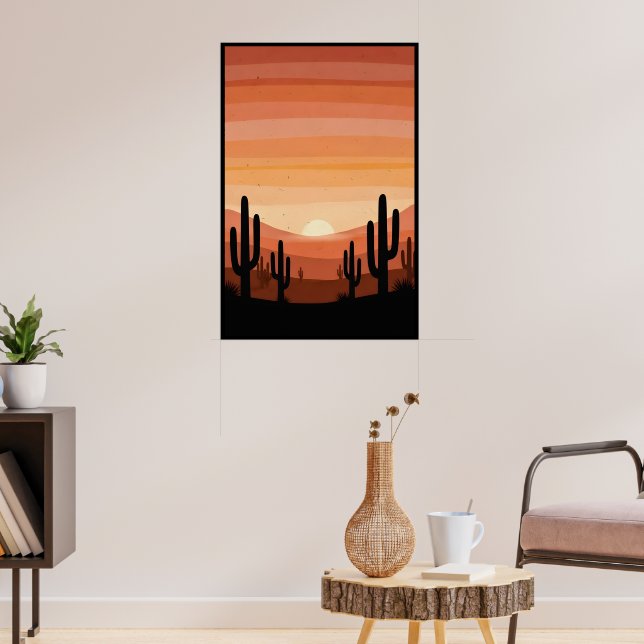 Poster Ochre Terracotta Gradient Art (Sala de Estar 3)