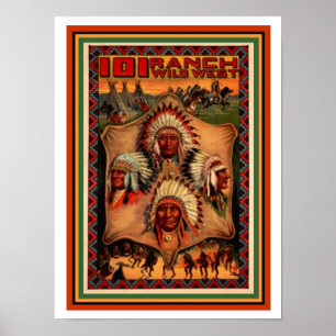 Poster ocidental selvagem 12 x 16 do rancho