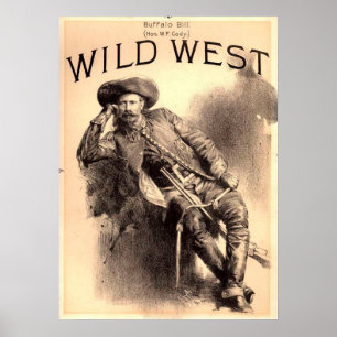 Poster ocidental selvagem de Buffalo Bill