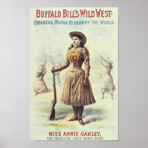 Poster ocidental selvagem de Buffalo Bill Annie