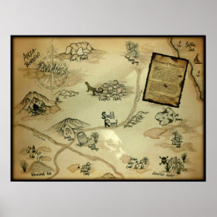 Poster Ocotillo Wells Treasure Map do Sul da Califórnia