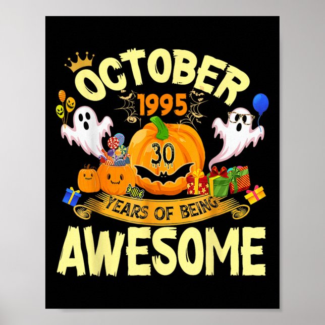 Poster October 1995 30 Years Of Being Awesome Funny Hallo (Frente)