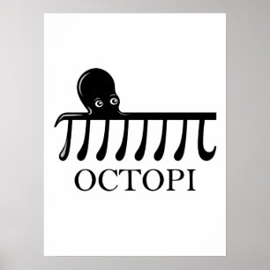 Poster Octopi - Engraçado Pi Octopus Math