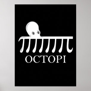 Poster Octopi - Engraçado Pi Octopus Math