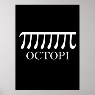 Poster Octopi - Engraçado Pi Octopus Math