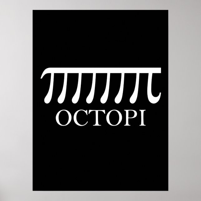 Poster Octopi - Engraçado Pi Octopus Math (Frente)