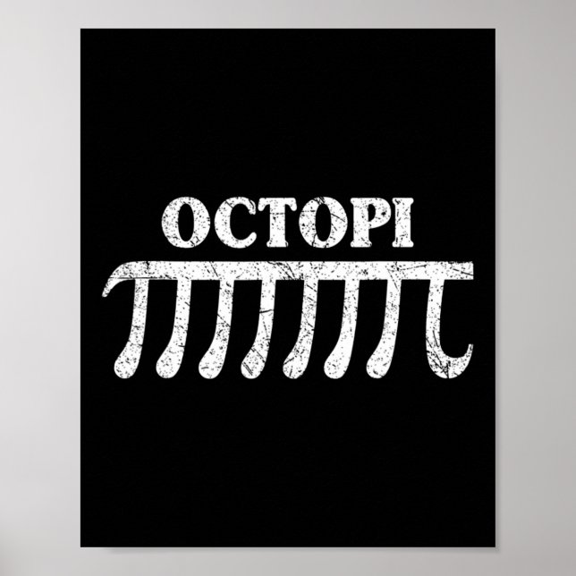 Poster Octopi Engraçado Presente Para Amantes De Matemáti (Frente)