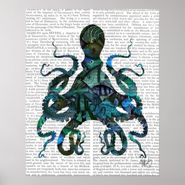 Poster Octopus Azul Fishy (Frente)