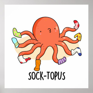 Poster Octopus Cute De Socktopus Com Meias Pun