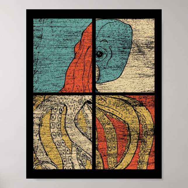 Poster Octopus da pop Art Squid (Frente)