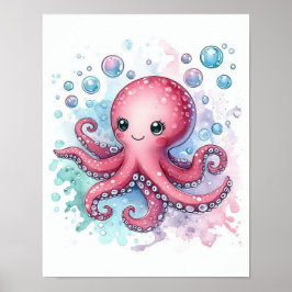 Poster Octopus de Aquarela