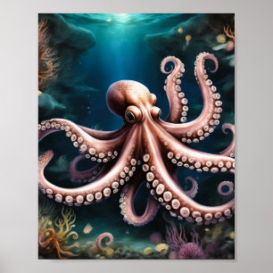 Poster Octopus de Profundidades Surreais