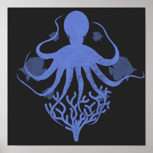 Poster Octopus (fundo escuro)
