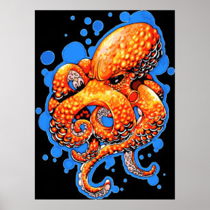 Pôster Octopus Laranja