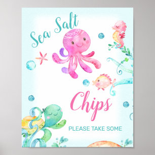 Poster Octopus Sob O Sinal De Aniversário Das Criaturas D