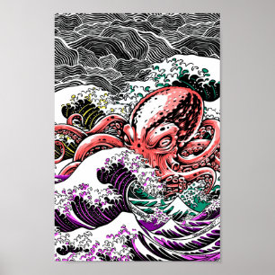 Poster Octopus Tsunami