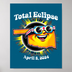Poster Óculos de Eclipse Solar Engraçados de Oklahoma Ecl