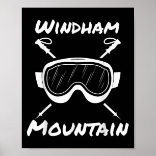 Poster Óculos de Esqui Rústico Montanha Windham Bastões d
