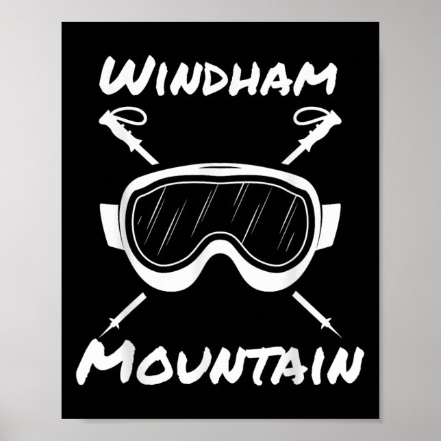 Poster Óculos de Esqui Rústico Montanha Windham Bastões d (Frente)