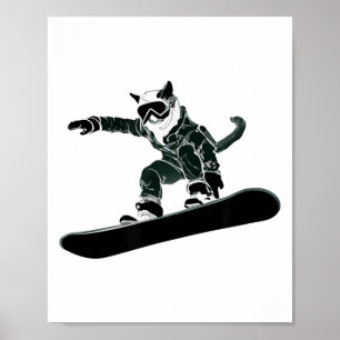 Poster Óculos de esqui snowboard divertido esquiando snow