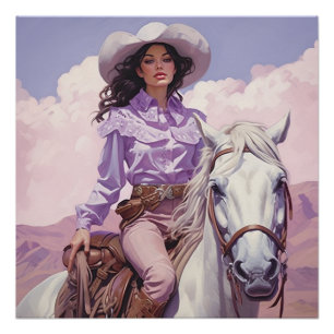 Pôster Óculos de ferradura: Arte de Muro de Cowgirl