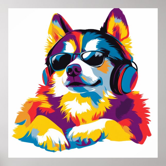 Poster Óculos de rouco Ilustração Moleração de Cores de Á (Frente)