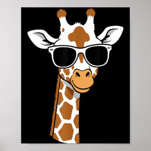 Poster Óculos de Sol Cara de Girafa Engraçado Para Crianç