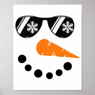 Poster Óculos de sol com rosto de boneco de neve Natal pa