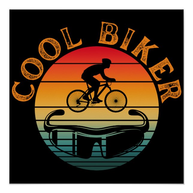 Pôster Óculos de Sol Cool Biker Sunset (Frente)