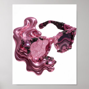 Poster Óculos de Sol CRISTAL Rosa com Motivo Artístico